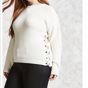 Plus Size Contrast Sweater